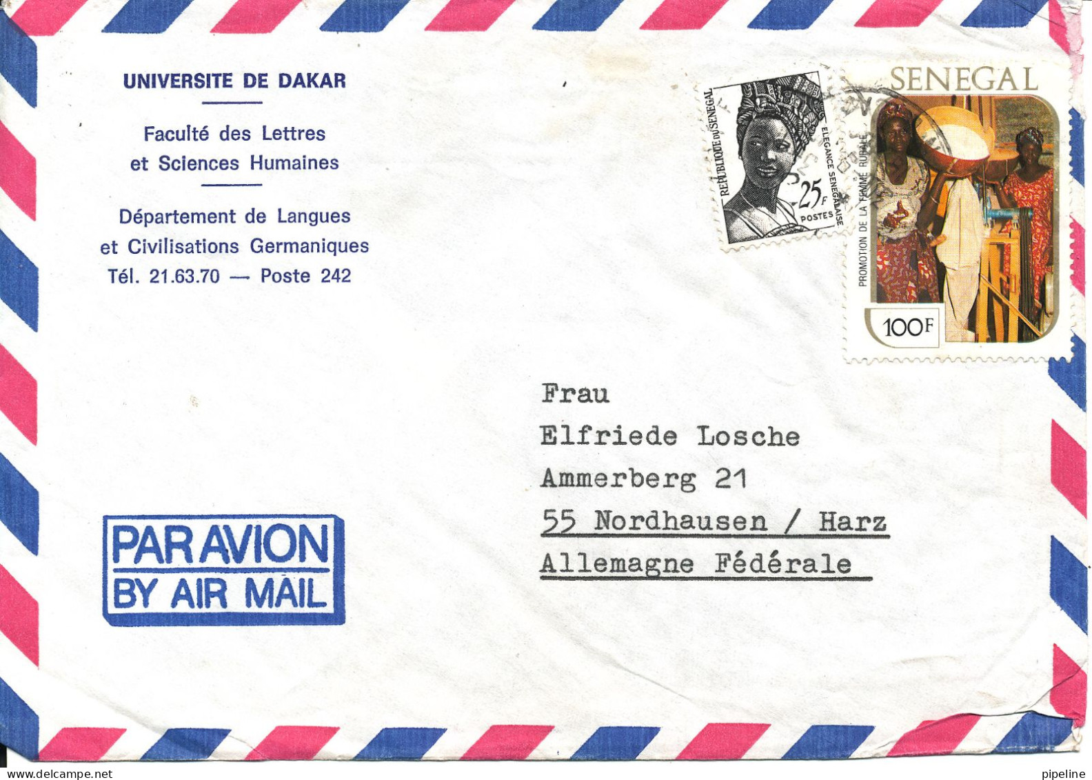 Senegal Air Mail Cover Sent To Germany DDR 30-9-1988 Topic Stamps - Senegal (1960-...)