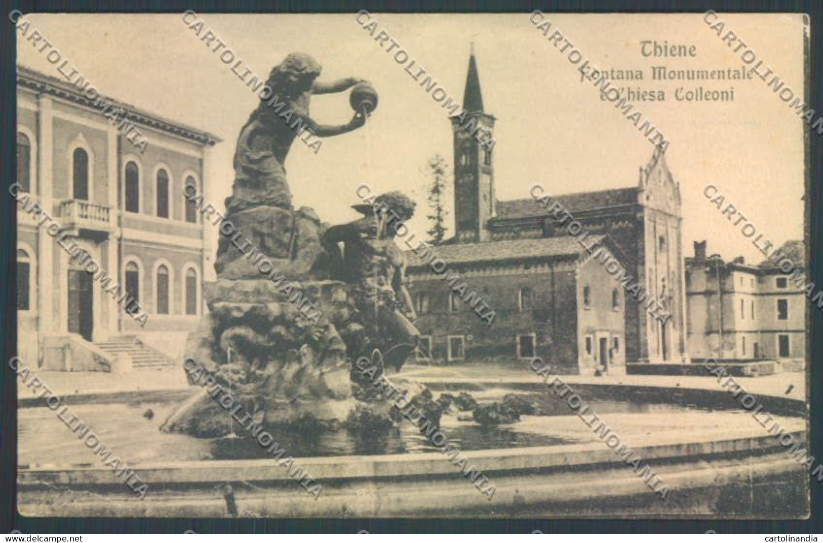 Vicenza Thiene Fontana Monumentale Cartolina ZB8026 - Vicenza