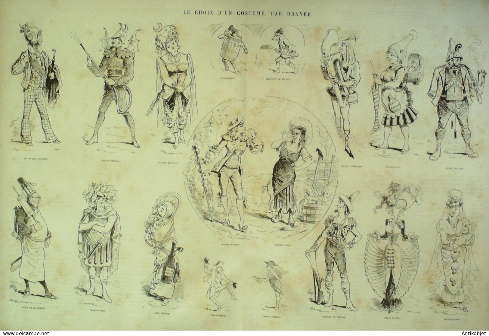 La Caricature 1880 N°  5 Le Choix D'un Costume Draner Robida Trick Negro Kendall - Zeitschriften - Vor 1900