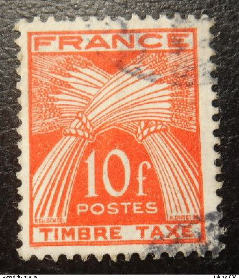 France Timbre  Taxe  86  Type Gerbes  10f  Rouge Orange - 1859-1959 Afgestempeld