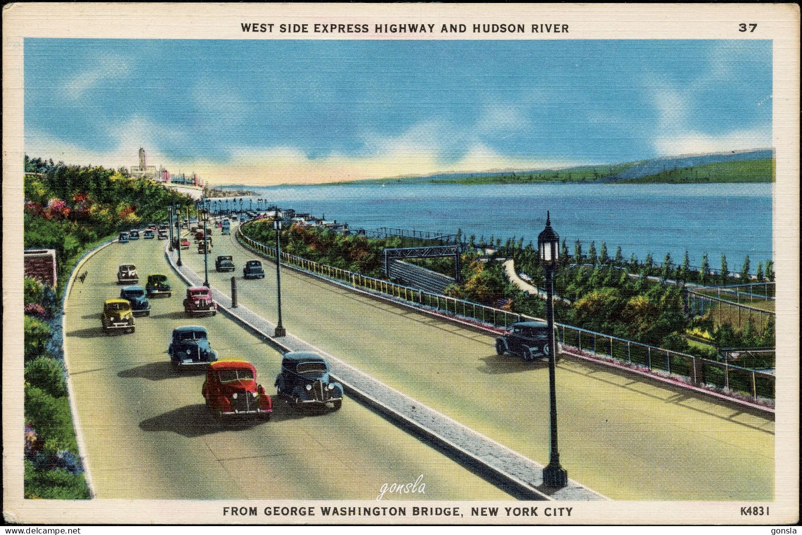 NEW YORK CITY 1950 "West Side Express Highway And Hudson River"" - Other & Unclassified