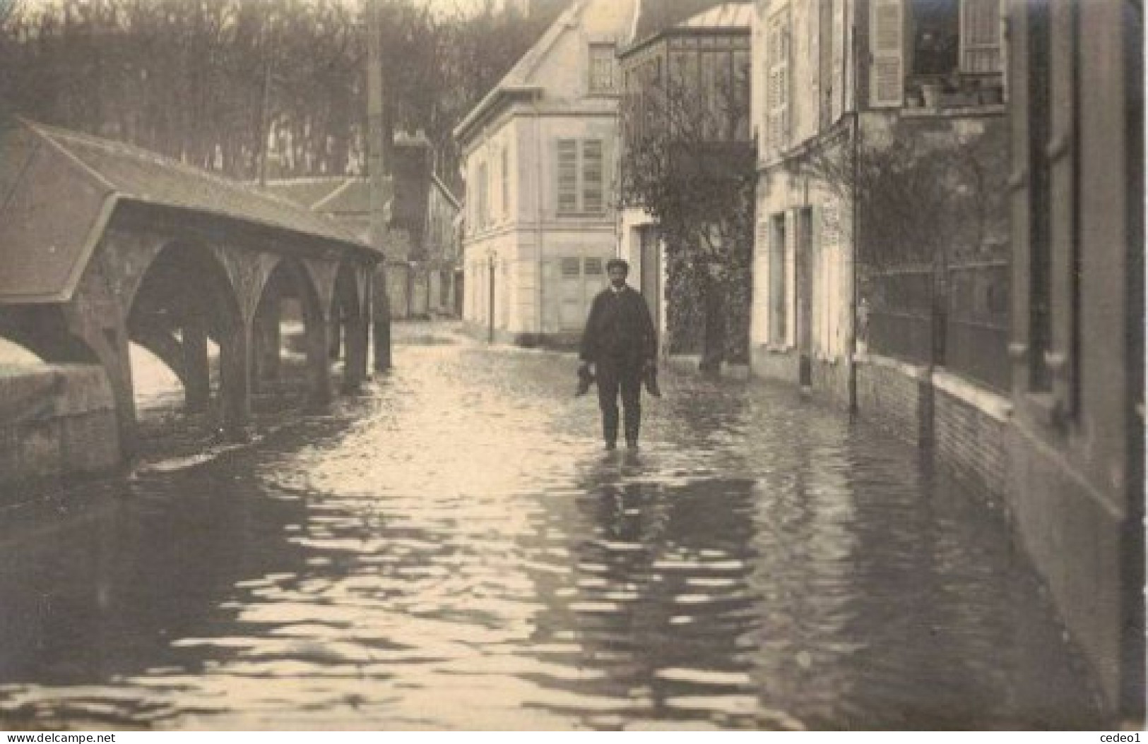 GISORS  CARTE PHOTO INONDATIONS DE  1925 - 1926   RUE   SIGILIERES - Gisors