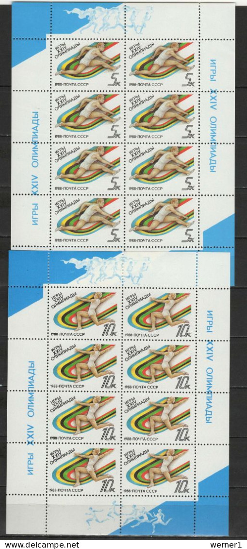 USSR Russia 1988 Olympic Games Seoul, Athletics, Basketball, Swimming Set Of 5 Sheetlets MNH -scarce- - Verano 1988: Seúl