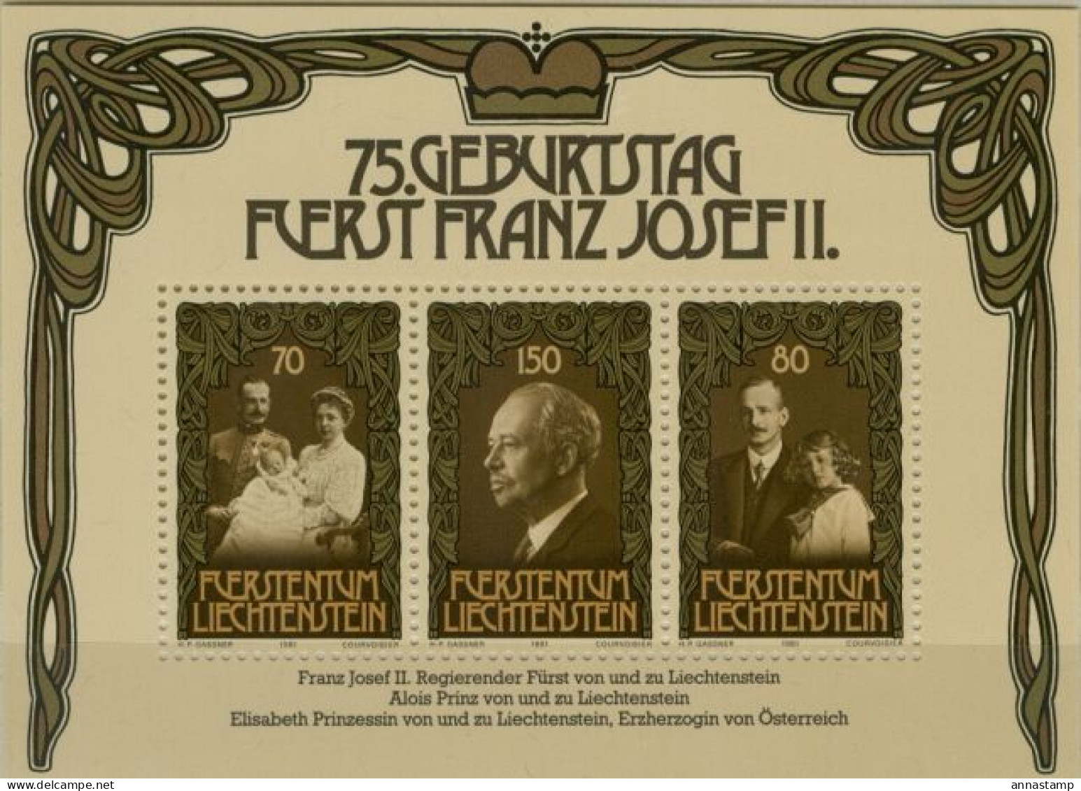 Liechtenstein MNH SS - Koniklijke Families