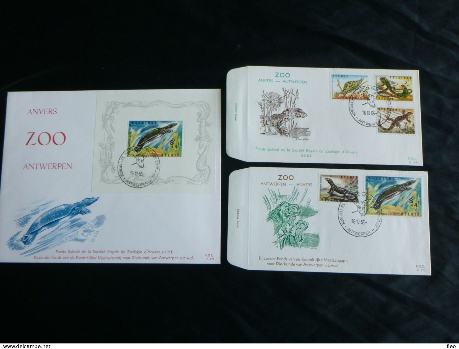 1965 1344-1347 & 1348 FDC's (antwerpen) & FDC BL39 : " Zoo D'Anvers / Antwerpse Zoo " - 1961-1970