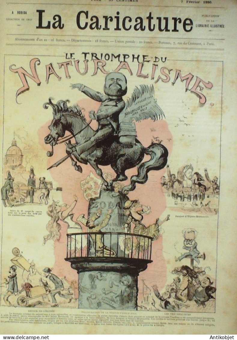 La Caricature 1880 N°  6 Triomphe Du Naturalisme Robida Draner - Zeitschriften - Vor 1900