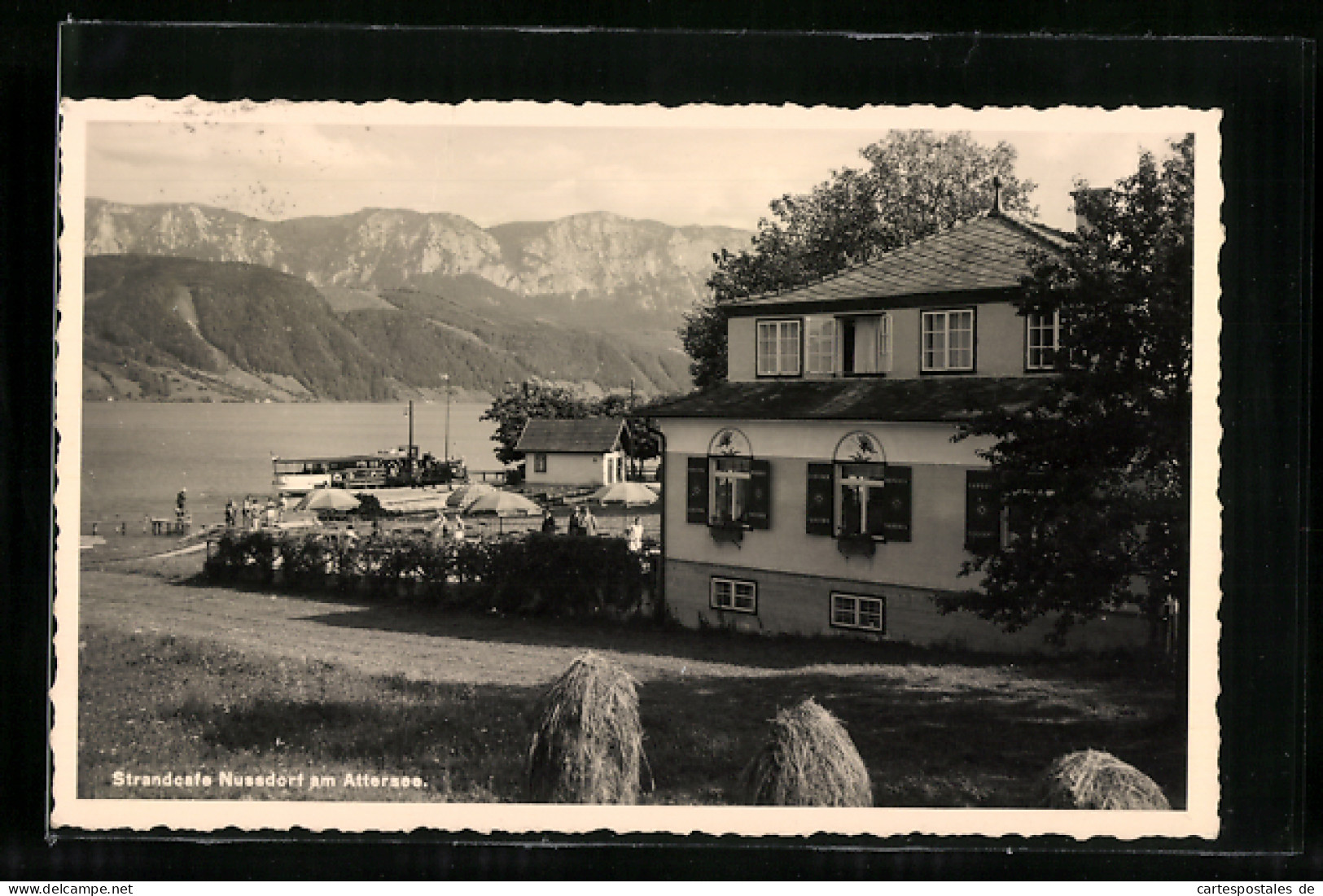 AK Nussdorf Am Attersee, Blick Auf Das Strandcafe  - Sonstige & Ohne Zuordnung