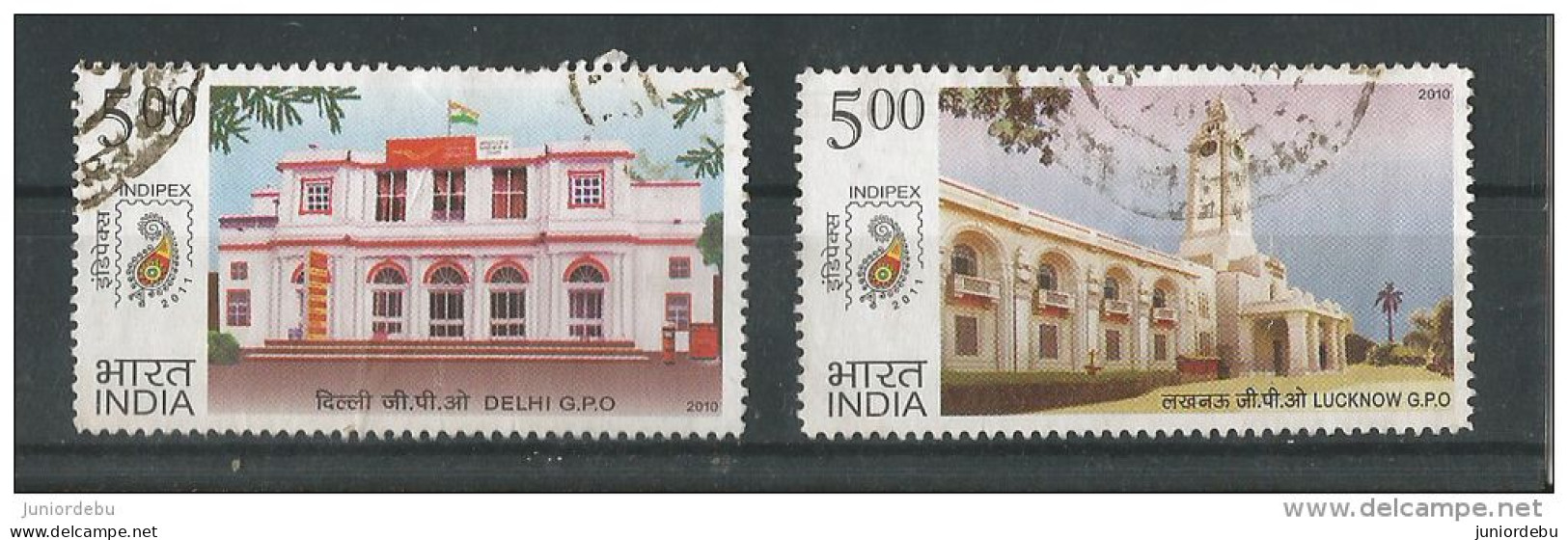 India -  2010 - Delhi GPO And Lucknow GPO - 2 Diff    -  Used. ( Condition As Per Scan ) ( OL 10/11/2013) - Gebruikt