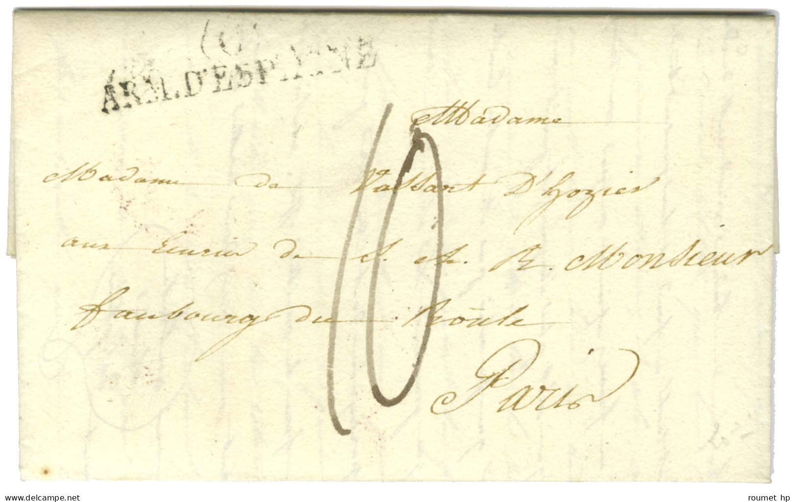 (C) / ARM.D'ESPAGNE Sur Lettre Avec Texte Daté Du 20 Septembre 1823 Pour Paris. - TB / SUP. - Army Postmarks (before 1900)