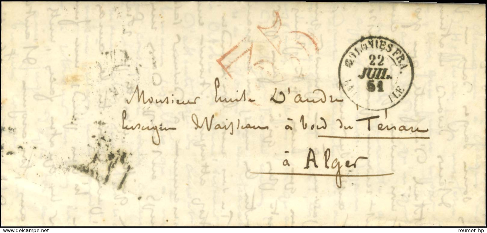 Lettre Avec Très Bon Texte Daté De St Pierre De Terre-Neuve Le 20 Juin 1851 Pour Un Enseigne De Vaisseau à Bord Du Terra - Andere & Zonder Classificatie