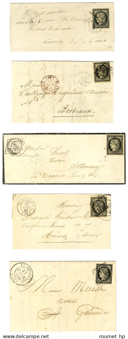 Lot De 5 Lettres Affranchies Avec N° 3 Dont 1 Càd Du 12 Janvier 1849. - TB. - Collections