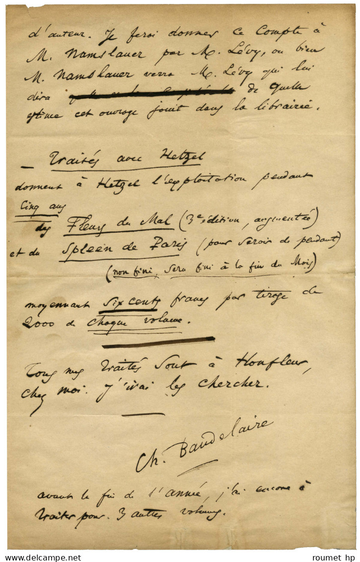 BAUDELAIRE Charles (1821-1867), Poète. - Sonstige & Ohne Zuordnung