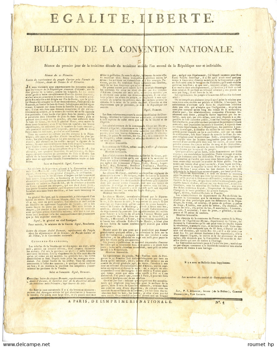 BULLETIN DE LA CONVENTION NATIONALE. - Sonstige & Ohne Zuordnung