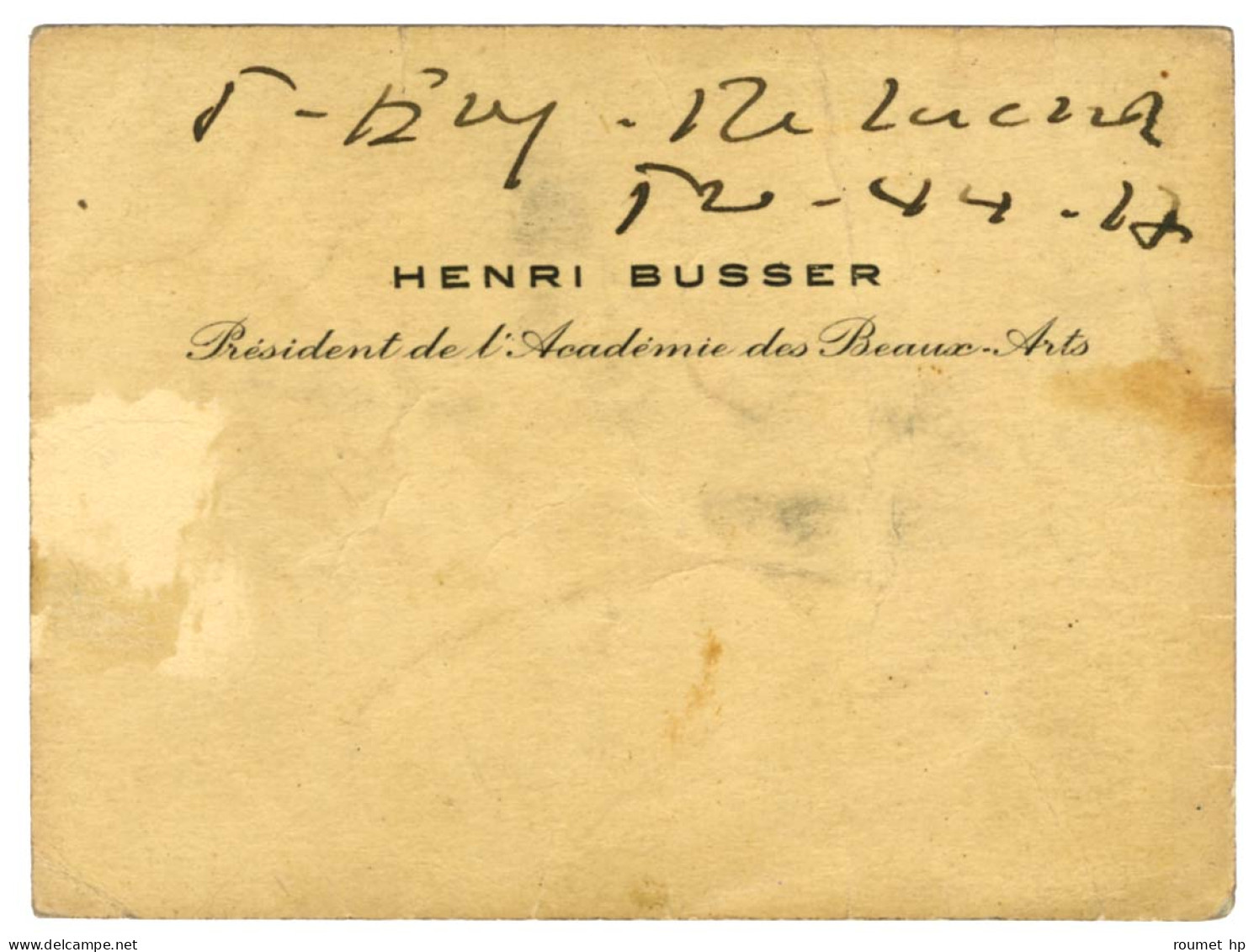 BÜSSER Henri (1872-1973), Organiste, Compositeur Et Chef D'orchestre. - Other & Unclassified