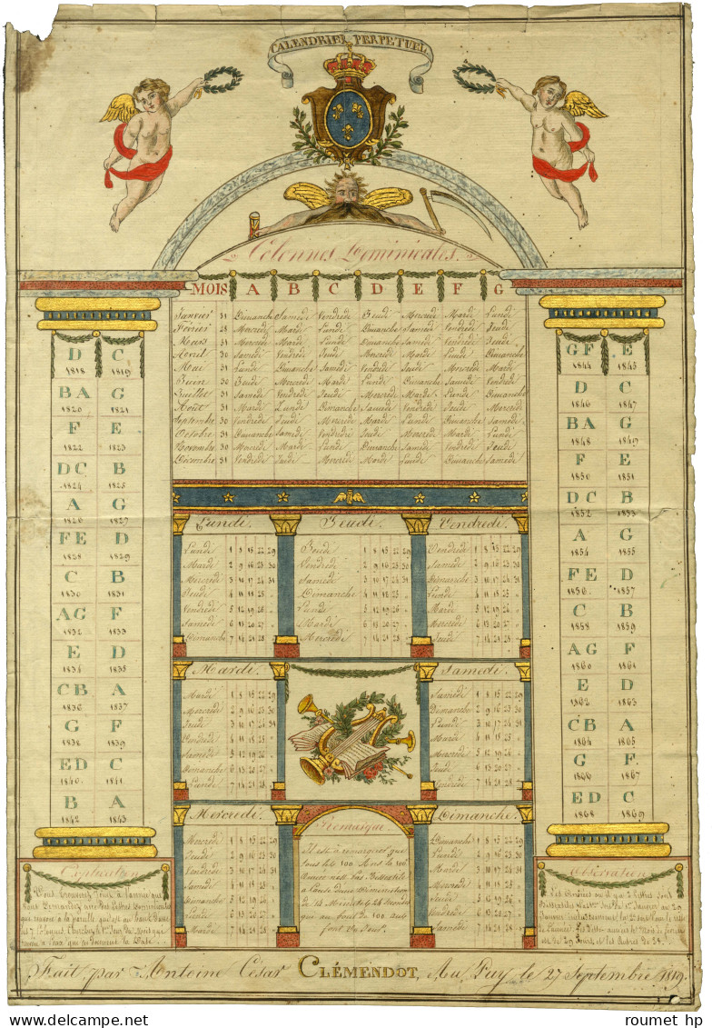 CALENDRIER PERPÉTUEL. - Andere & Zonder Classificatie