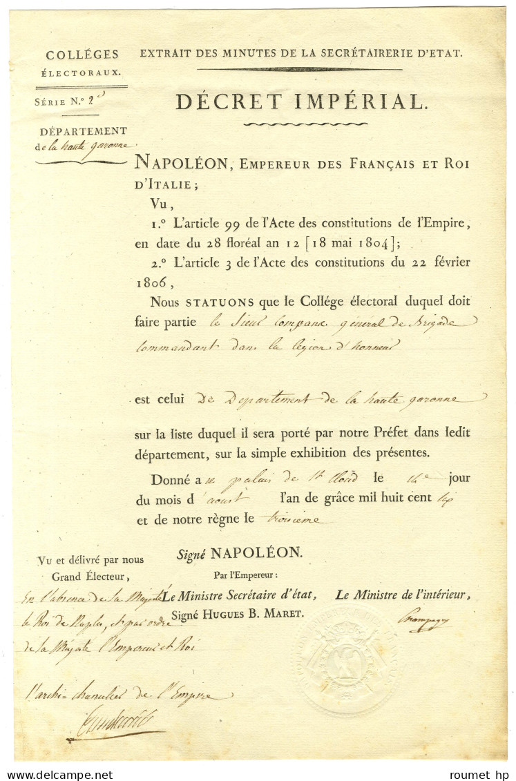 CAMBACÉRÈS Jean Jacques Régis De (1753-1824), Juriste Et Homme Politique. - Andere & Zonder Classificatie