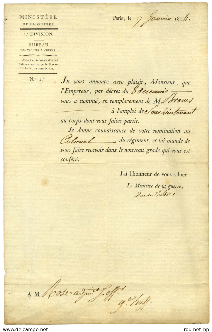 CLARKE Henri Jacques, Comte De Hunebourg Et Duc De Feltre (1765-1818), Maréchal De France. - Andere & Zonder Classificatie