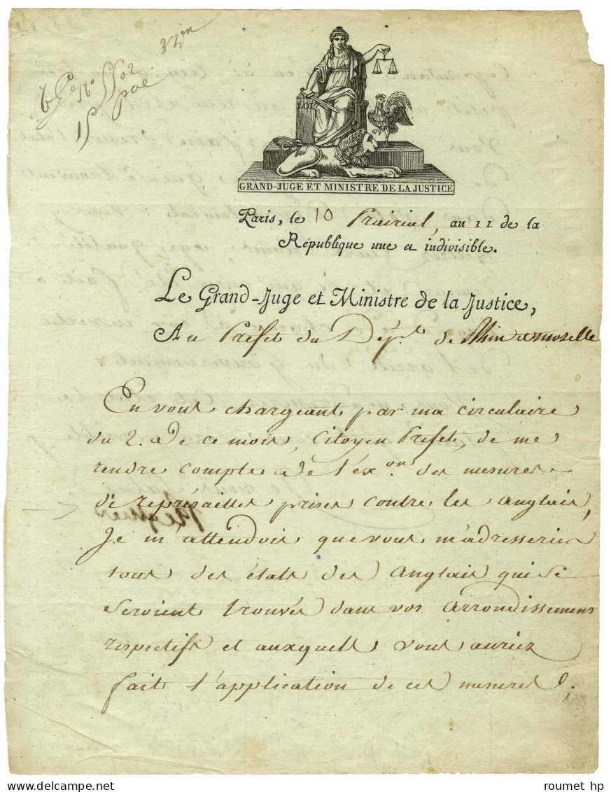 RÉGNIER Claude Ambroise, Duc De Massa (1746-1814), Ministre De La Justice. - Autres & Non Classés