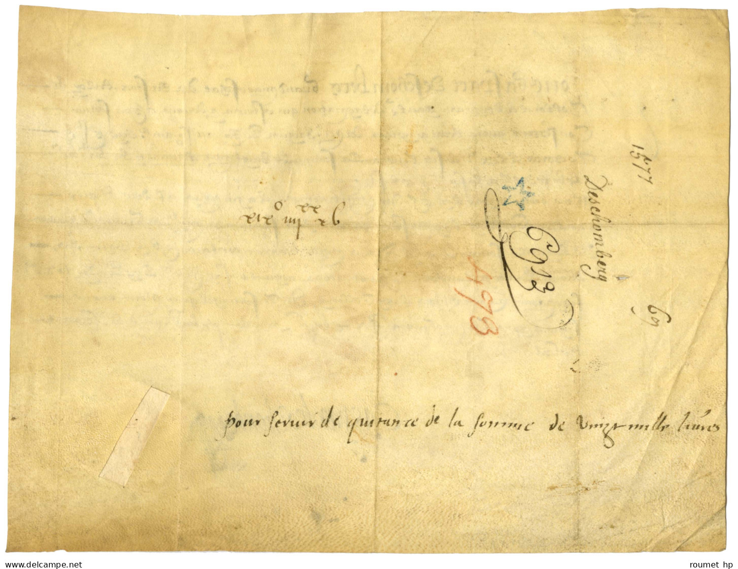 SCHOMBERG Gaspard De (1540-1599), Diplomate Et Surintendant Des Finances. - Other & Unclassified