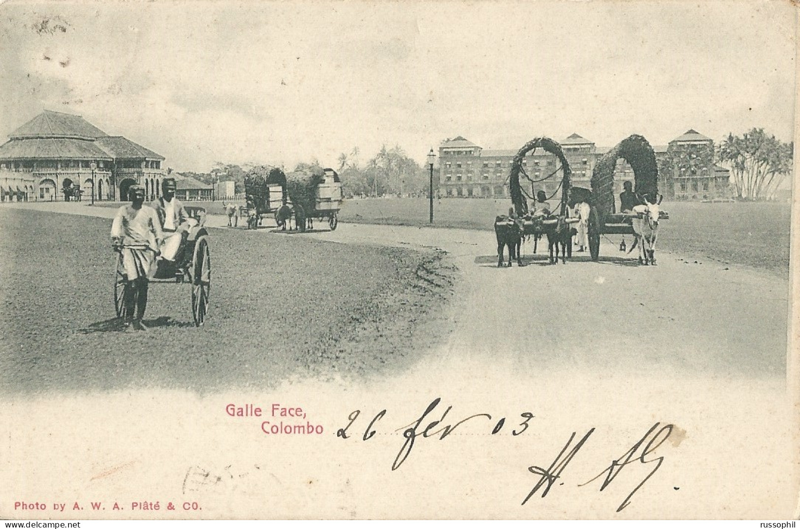 SRI-LANKA (CEYLON) –  GALLE FACE, COLOMBO – GOOD FRANKING - ED. PLATE - 1903  - Sri Lanka (Ceilán)