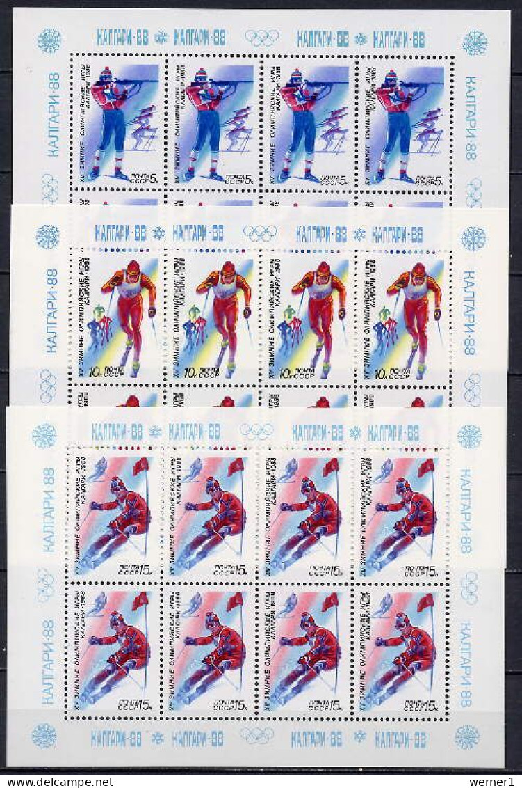 USSR Russia 1988 Olympic Games Calgary Set Of 5 Sheetlets MNH -scarce- - Inverno1988: Calgary