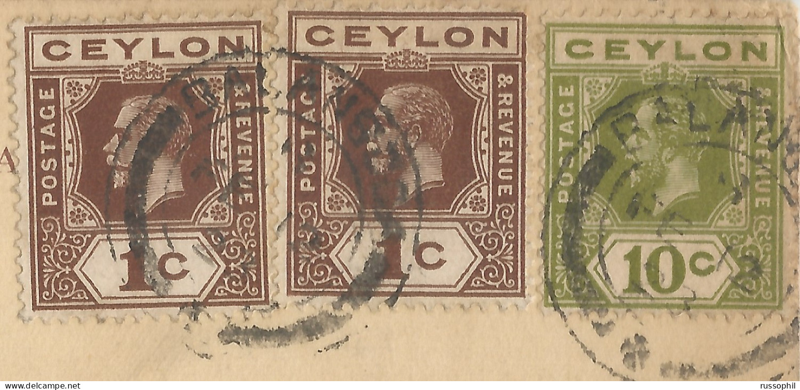 SRI-LANKA (CEYLON) - PENSIONNAT DE RATNAPURA (CEYLAN) – GOOD FRANKING - 1923  - Sri Lanka (Ceilán)