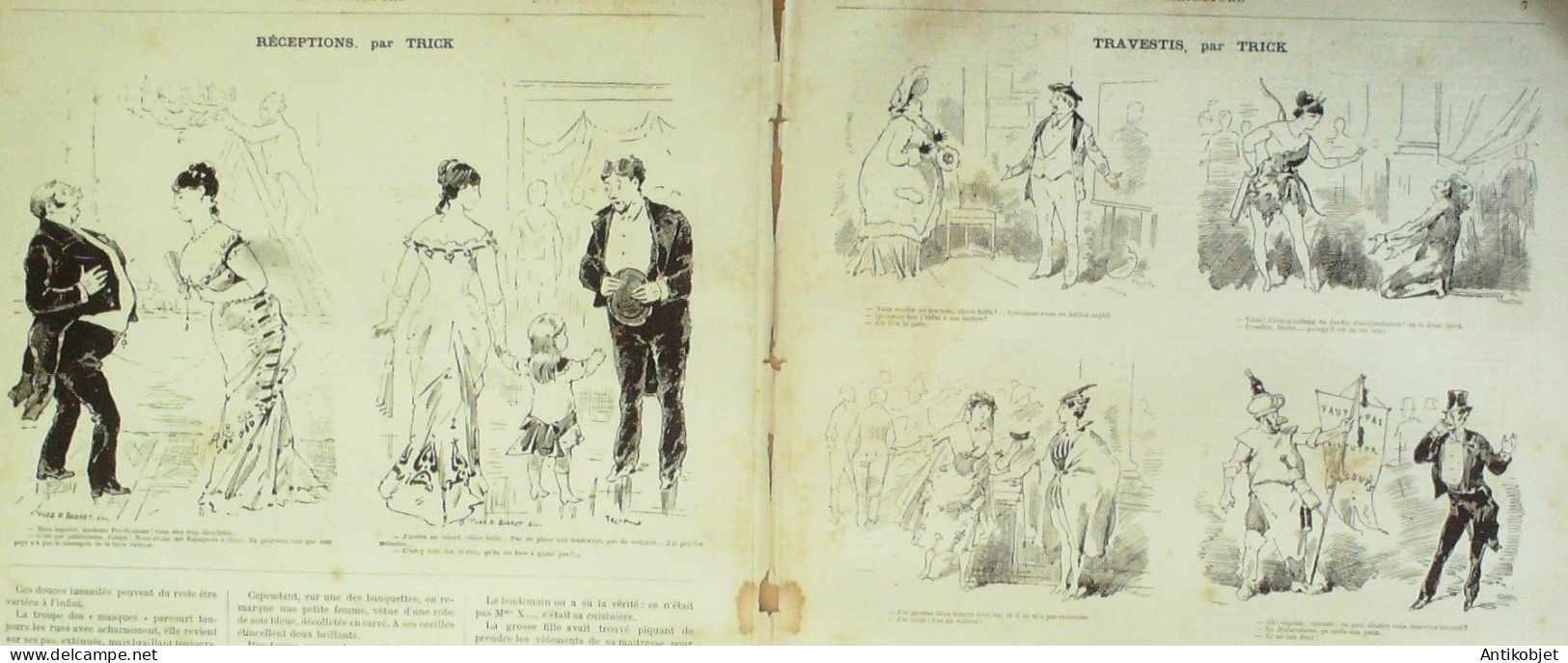 La Caricature 1880 N°  7 Le Nabab De Vaudeville Draner Robida Trick - Magazines - Before 1900