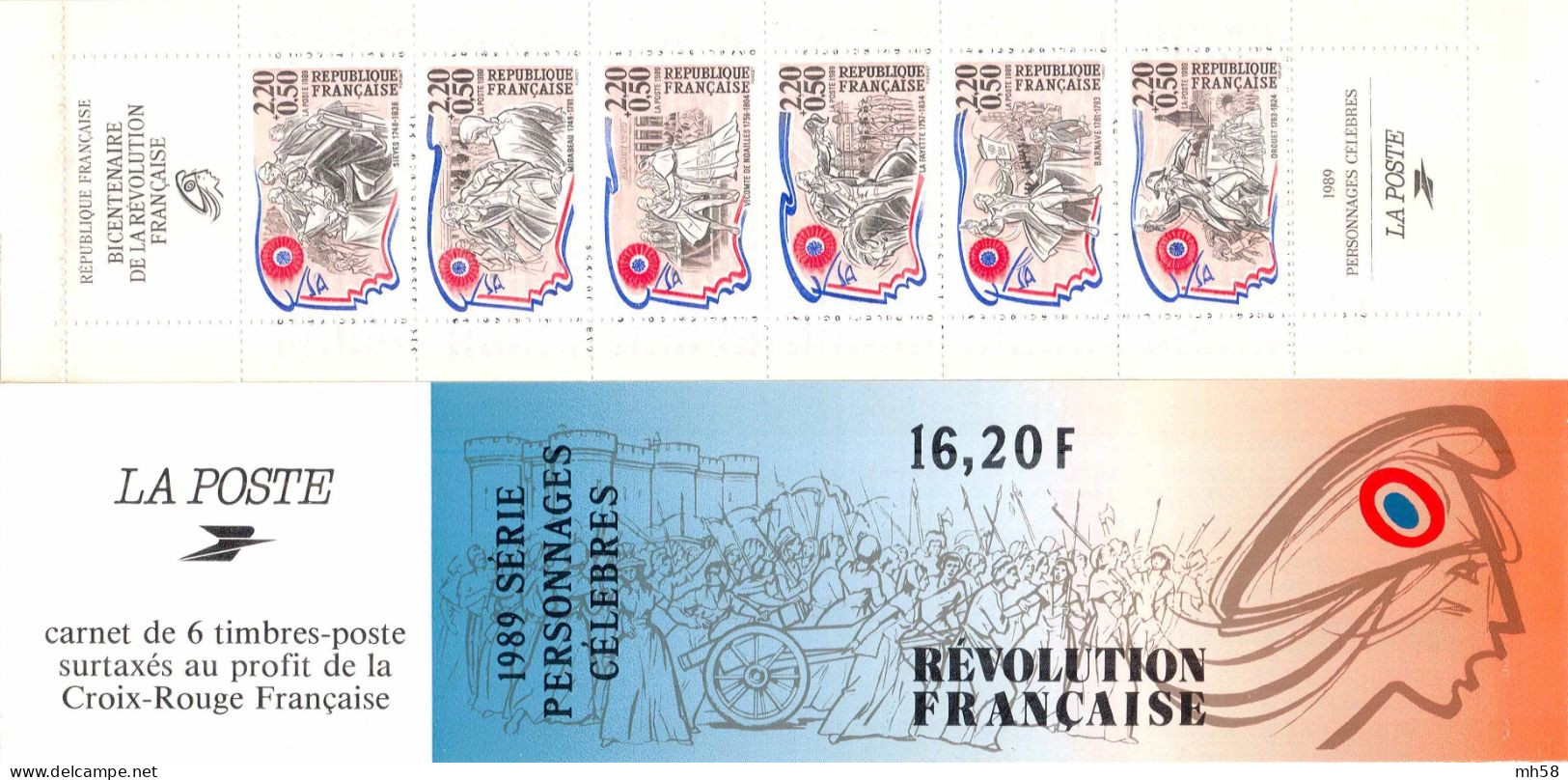 FRANCE 1989 - Personnages Révolution Française - Bande Carnet N° BC 2570 Non Pliée Neuf ** - Bekende Personen