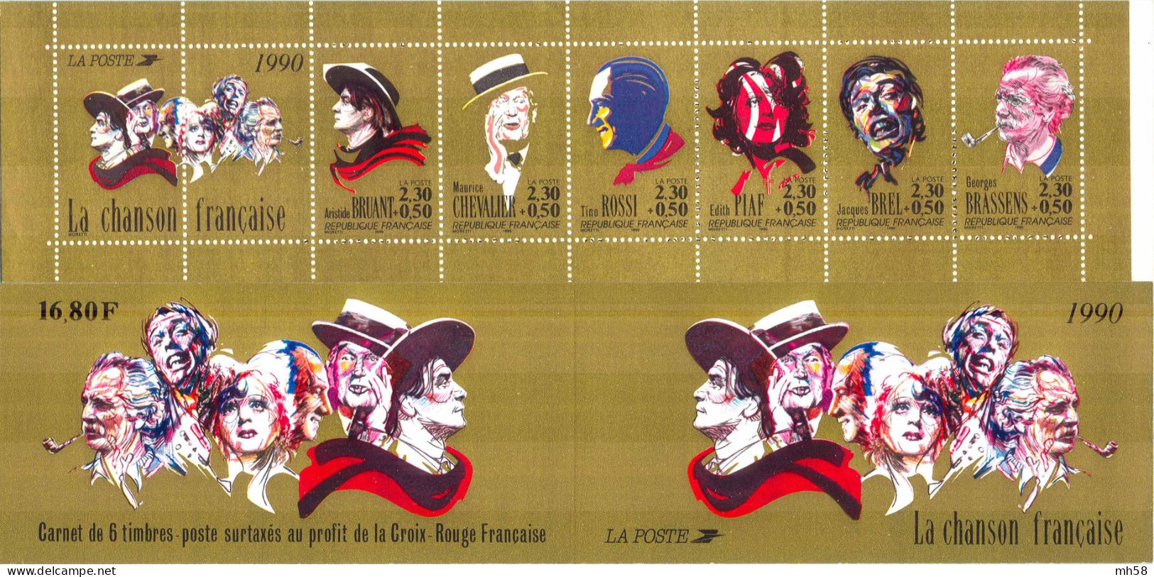 FRANCE 1990 - Personnages Chanson Française - Bande Carnet N° BC 2655 Non Pliée Neuf ** - Personen