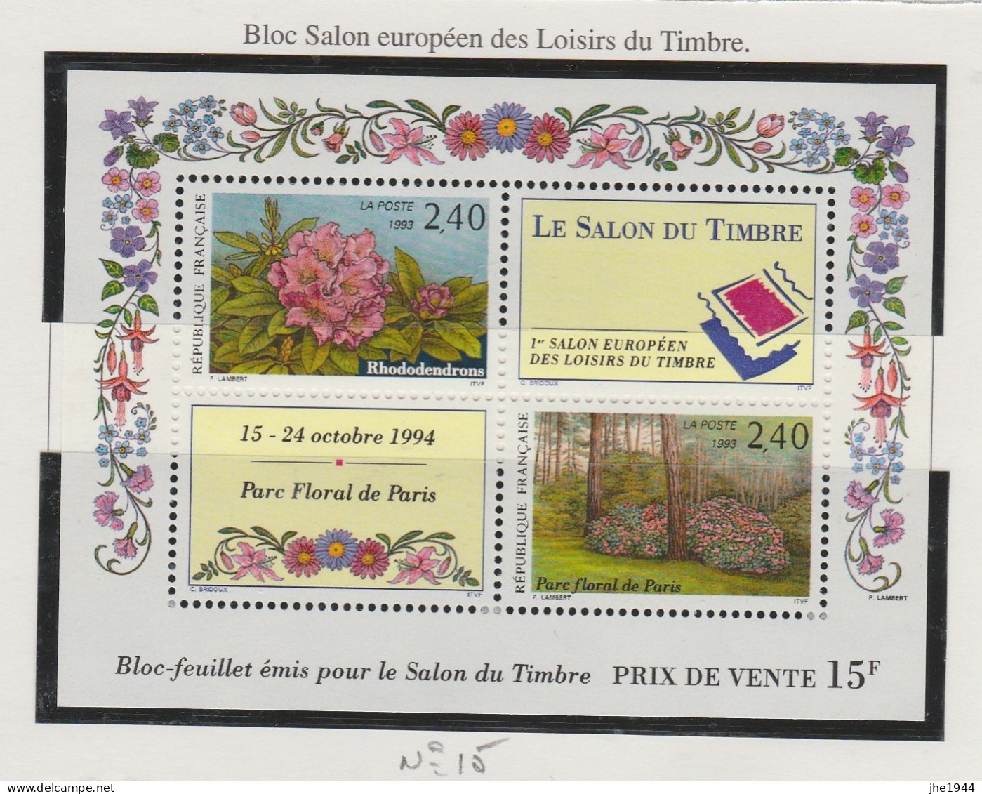 France Bloc N° 15 Salon Européen Des Loisirs Et Du Timbre - Mint/Hinged