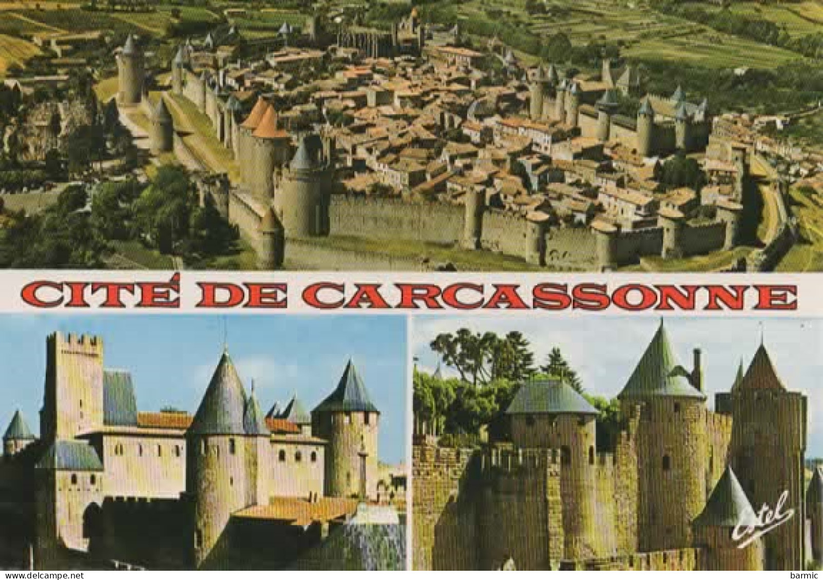 CARCASSONNE, MULTIVUE, VUE AERIENNE, LE CHATEAU  COULEUR REF 15762 - Carcassonne