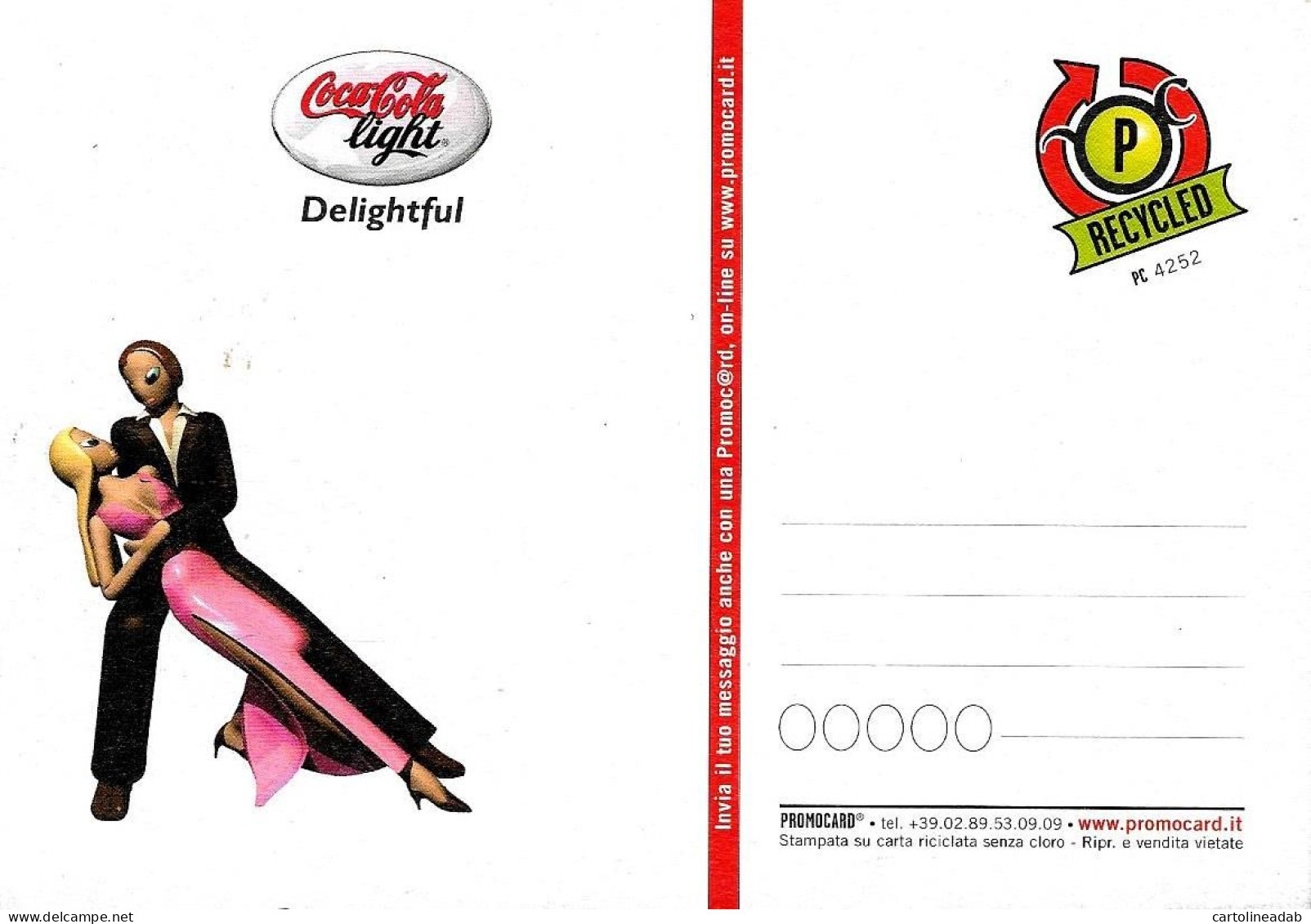 [MD9495] CPM - COCA COLA LIGHT DELIGHTFUL - PROMOCARD 4252 - PERFETTA - Non Viaggiata - Publicité