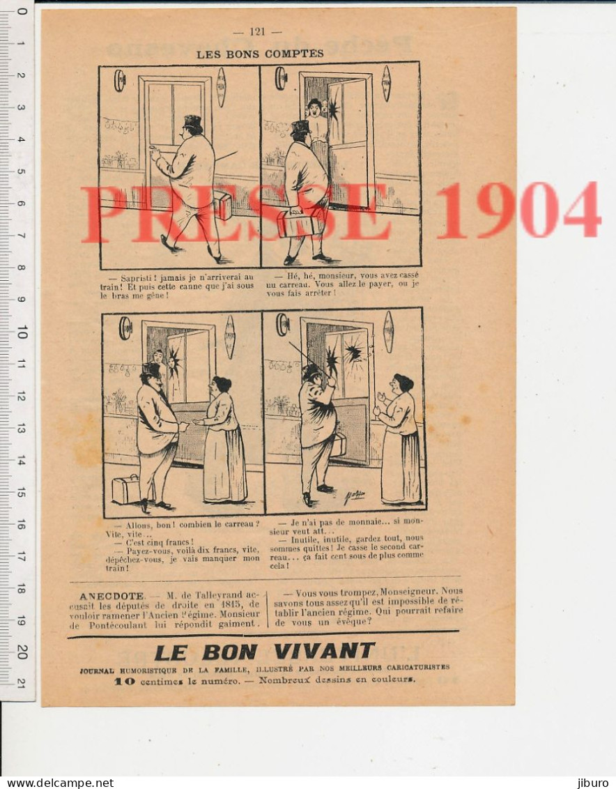 2 Vues Humour Bureau De Tabac Enseigne Carreau Prix Vitre Porte Cassée Thème Vitrier Médecin De Campagne Pêche Chevesne - Ohne Zuordnung