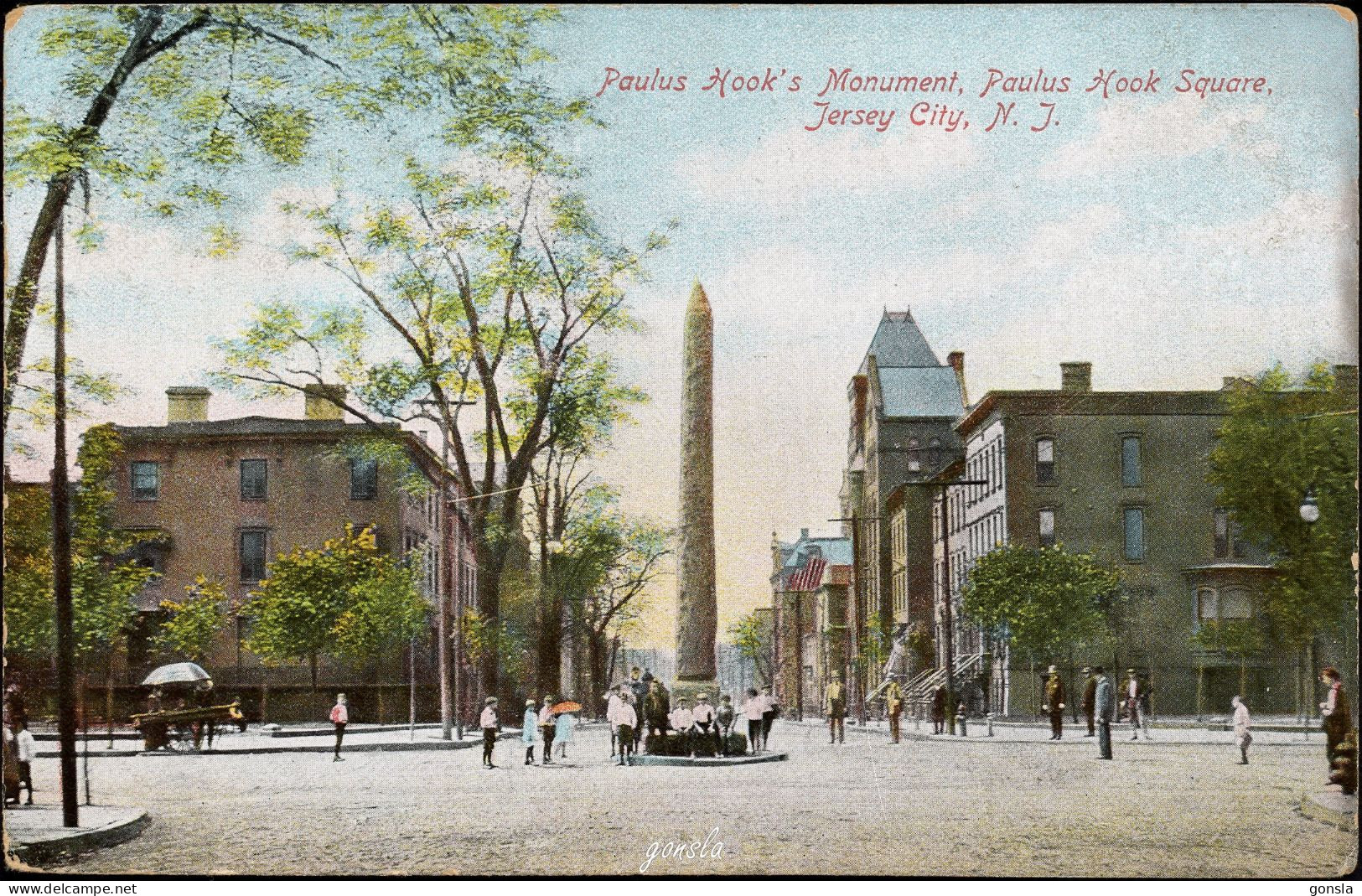 JERSEY CITY 1908 "Paulus Hook’s Monument Paulus Hook Square" - Autres & Non Classés