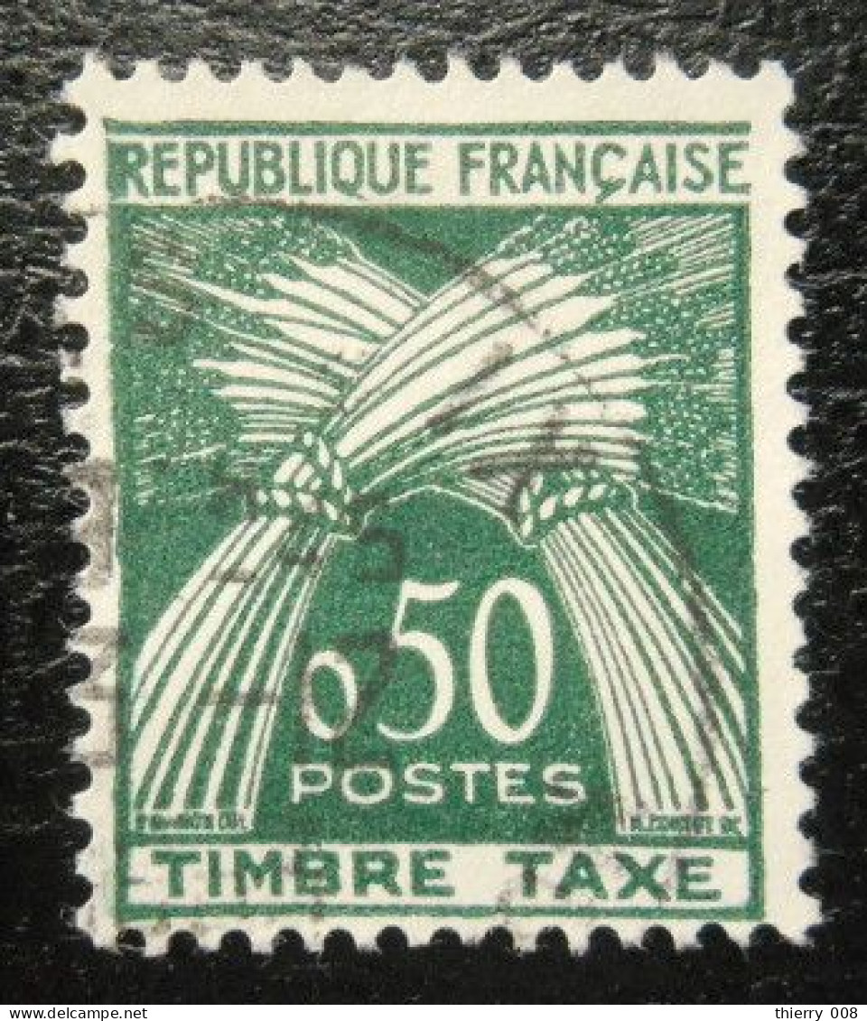 France Timbre  Taxe  93  Type Gerbes  50c Vert Foncé - 1960-.... Oblitérés