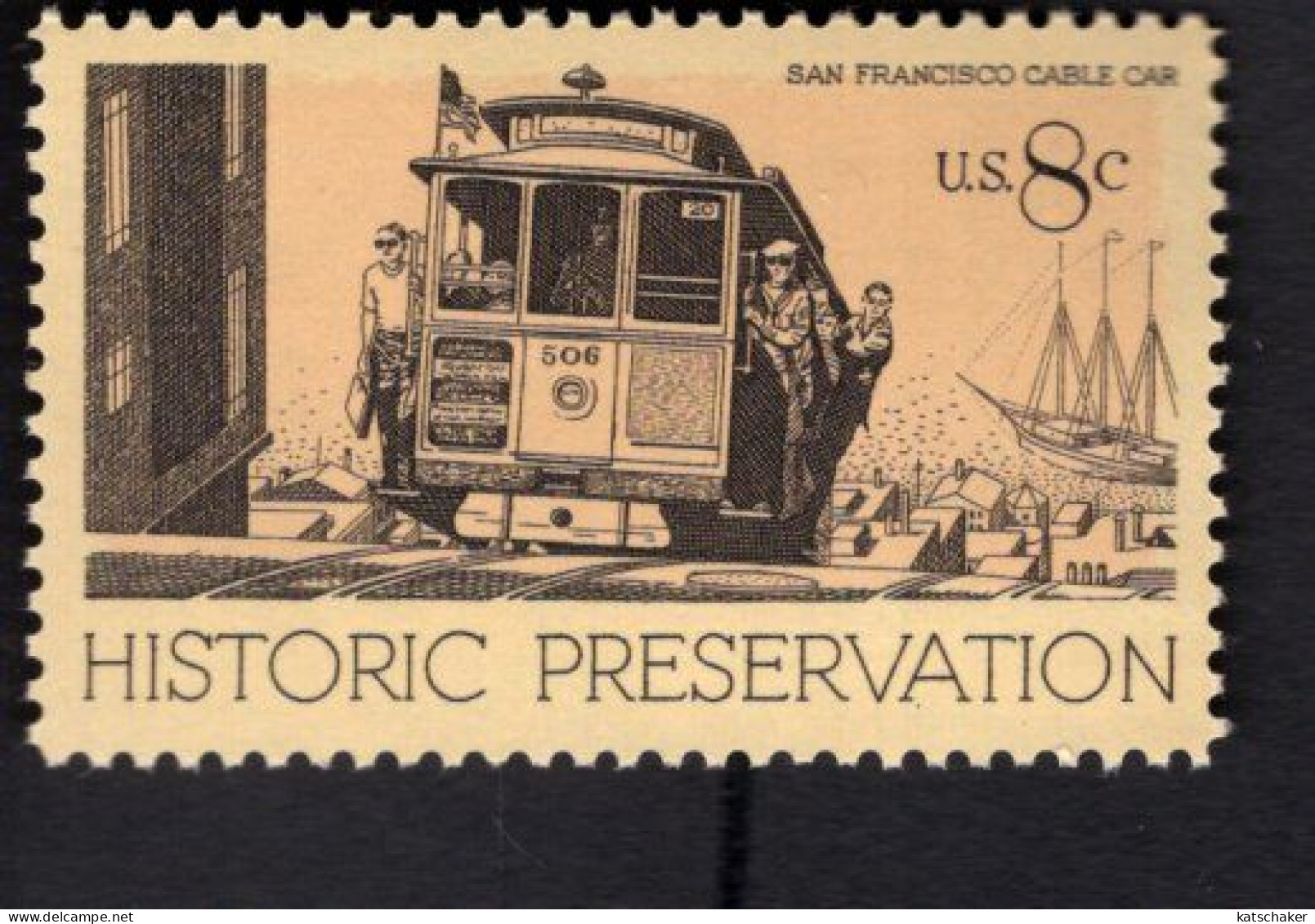 2015412470 1971 SCOTT 1442 (XX) POSTFRIS MINT NEVER HINGED - HISTORIC PRESERVATION SAN FRANCISCO CABLE CAR - Ongebruikt