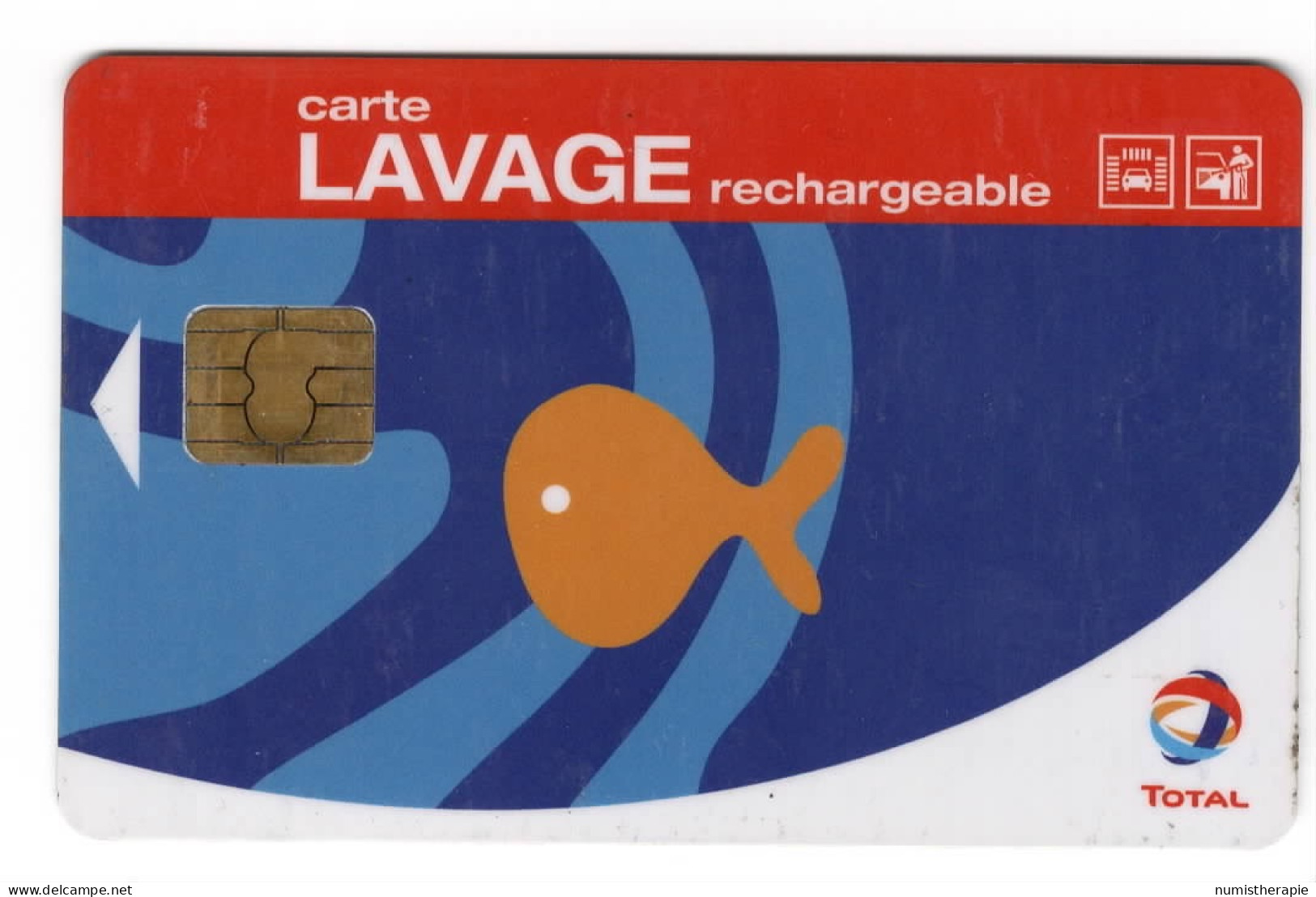 Ancienne Carte Lavage Auto Rechargeable TOTAL - Otros & Sin Clasificación