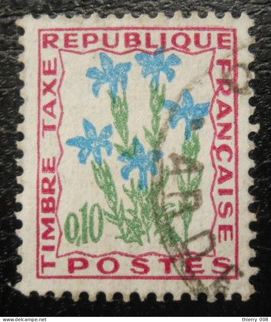 France Timbre  Taxe  96  Fleurs Des Champs  10c  Carmin Vert Et Outremer - 1960-.... Afgestempeld