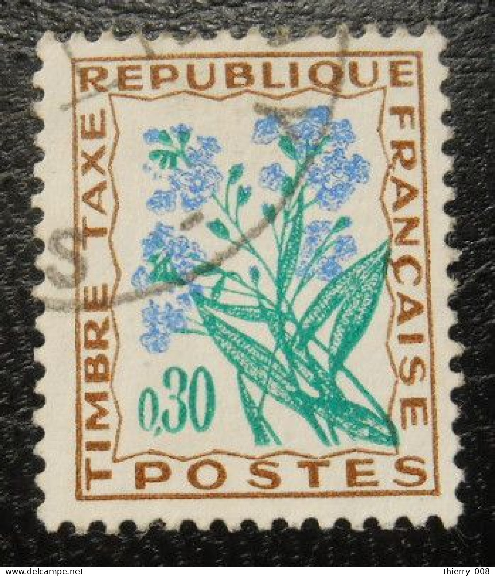 France Timbre  Taxe  99  Fleurs Des Champs  30c  Brun Vert Foncé Et Outremer - 1960-.... Usados