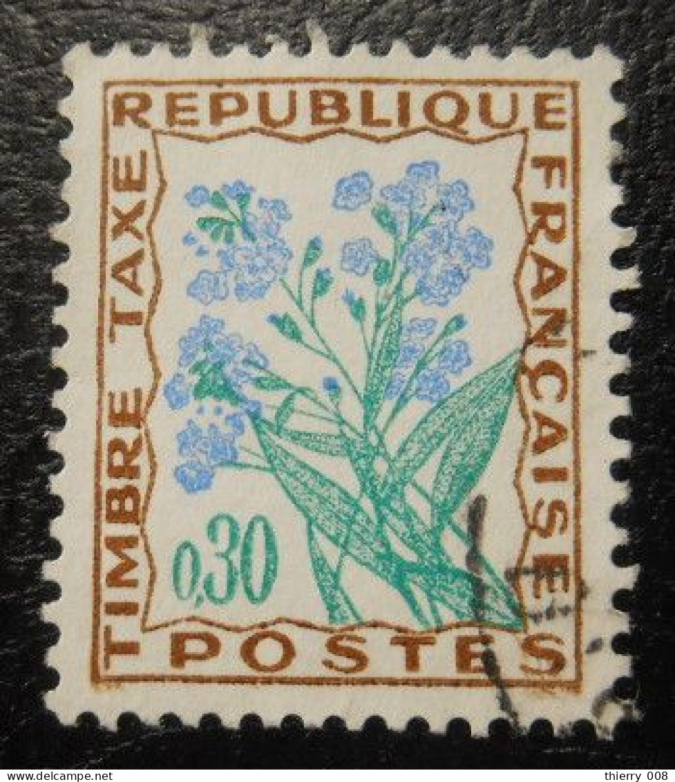 France Timbre  Taxe  99  Fleurs Des Champs  30c  Brun Vert Foncé Et Outremer - 1960-.... Usados