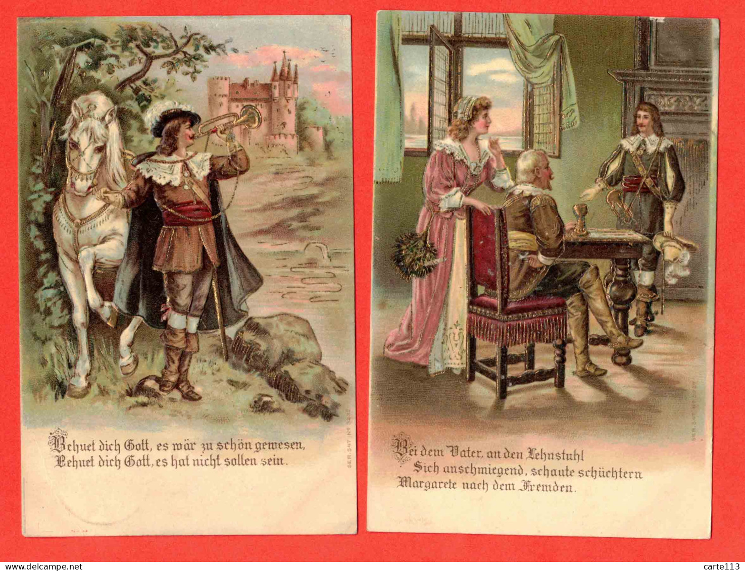 - F29304CPA - SERIES - 4 CARTES De La Série 547 - Der Trompeter Von Säkkingen - Behüt Dich Gott - Très Bon état - THEME - Personnages