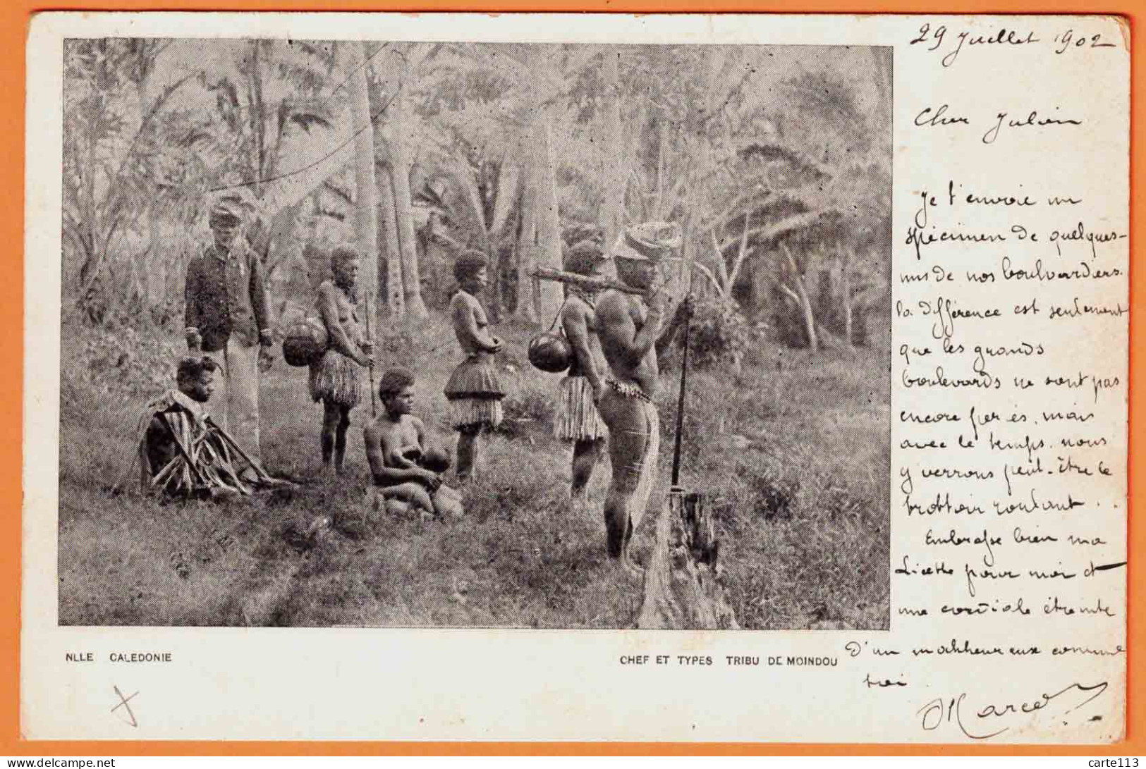 - T33947CPA - NOUVELLE CALEDONIE - Chef Et Types Tribu De Moindou - Très Bon état - OCEANIE - Neukaledonien