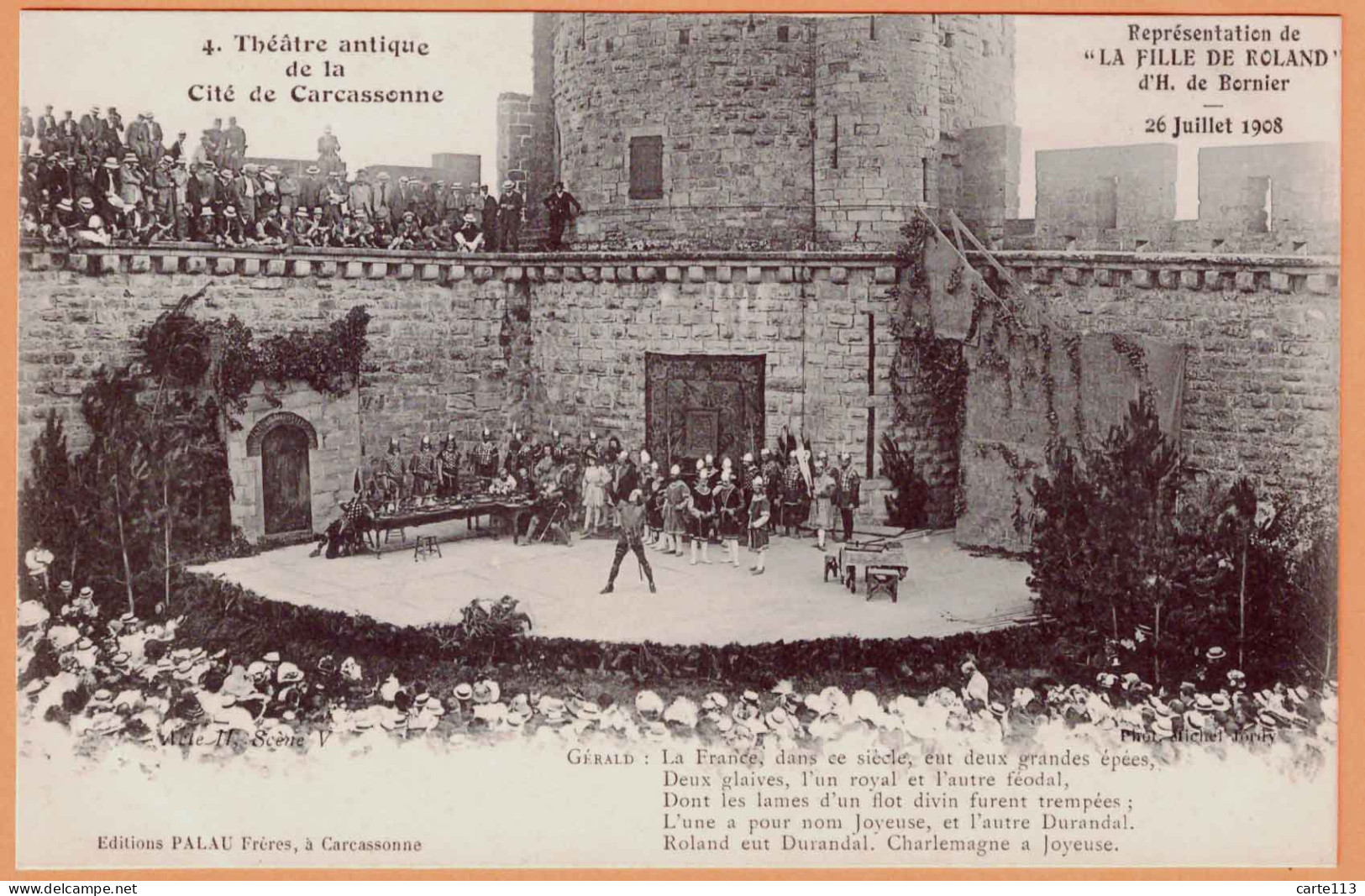 11 - B33928CPA - CARCASSONNE- THEATRE ANTIQUE - Lot De 8 CPA - La Fille De Rolland - 26 Juillet 1908 - Très Bon état - A - Carcassonne