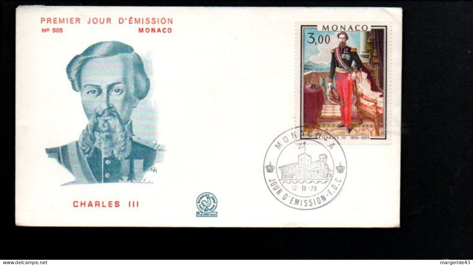 MONACO FDC 1979 CHARLES III - FDC