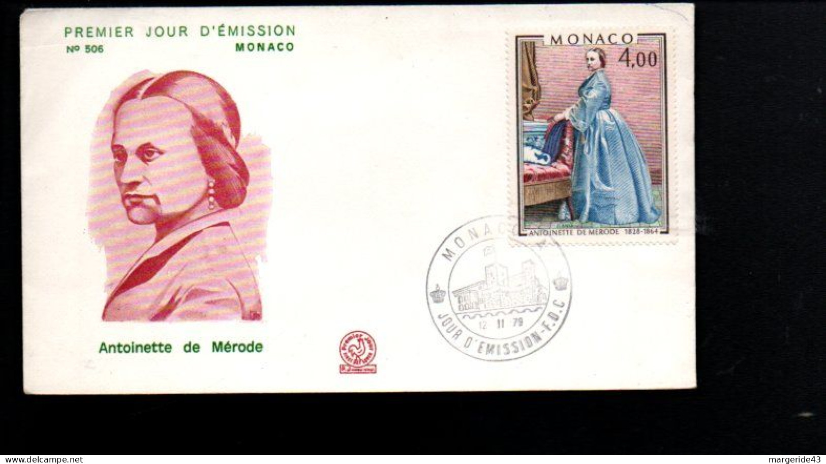 MONACO FDC 1979 ANTOINETTE DE MERODE - FDC