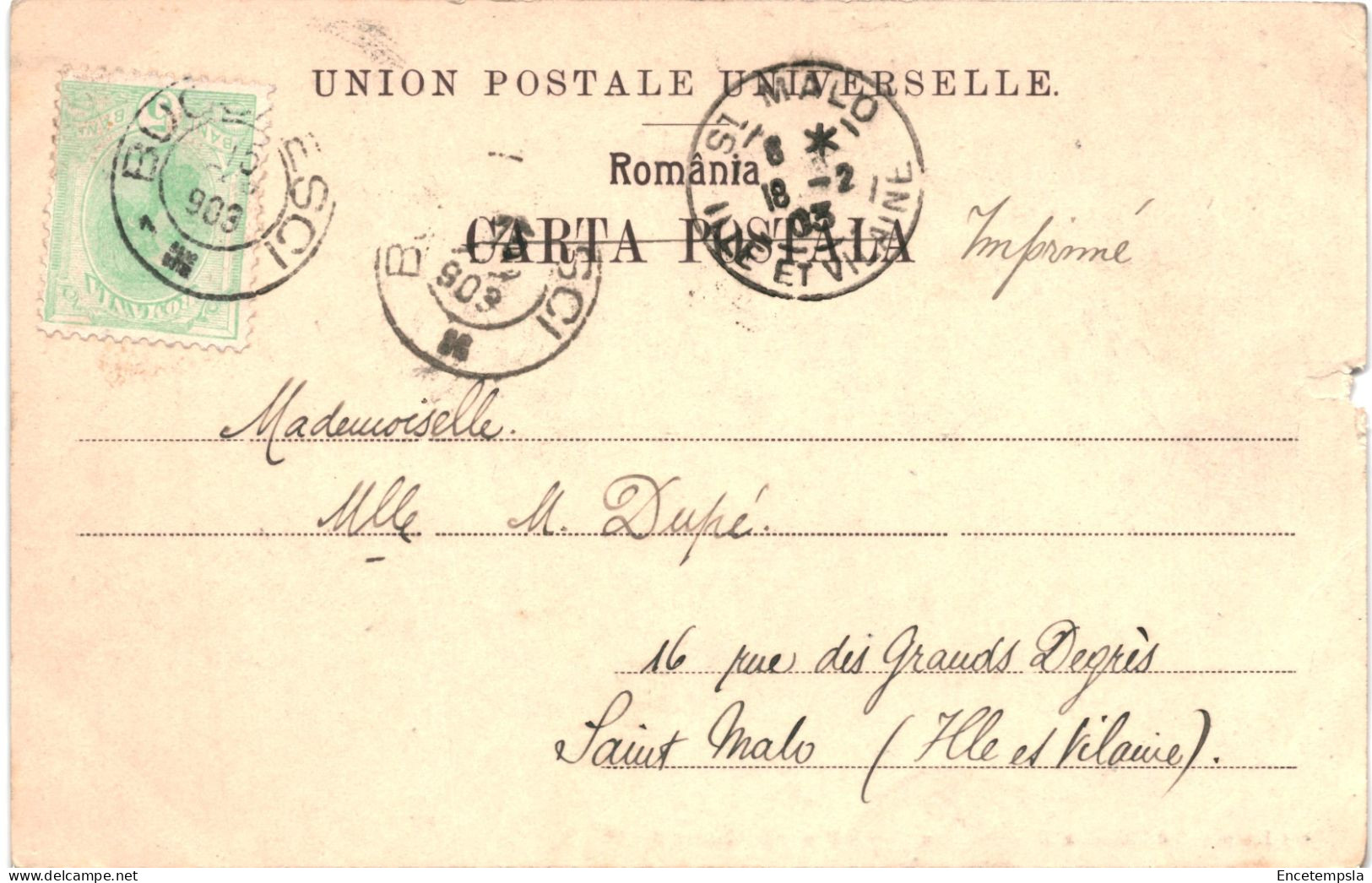 CPA Carte Postale Roumanie  Bucuresci  Ministeriul Domeniilor 1903 VM79973ok - Roumanie