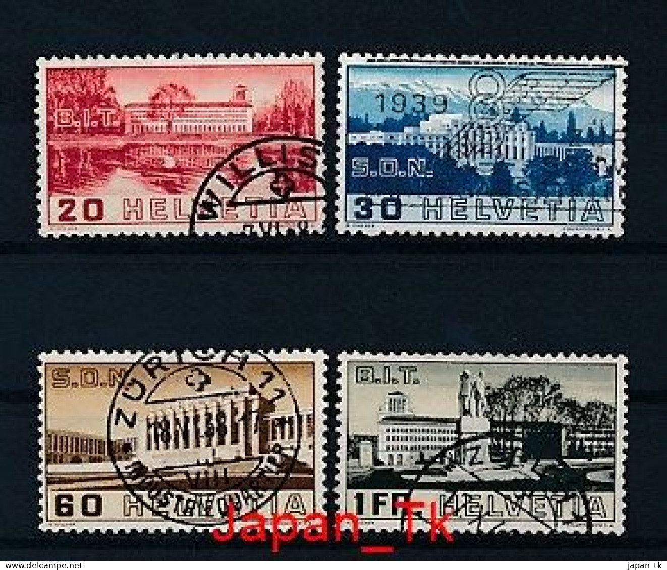 SCHWEIZ Mi. Nr. 320, 321-324 Flugpostmarke, Internationales Arbeitsamt (ILO) Und Völkerbund (SDN)- Siehe Scan - Used - Used Stamps