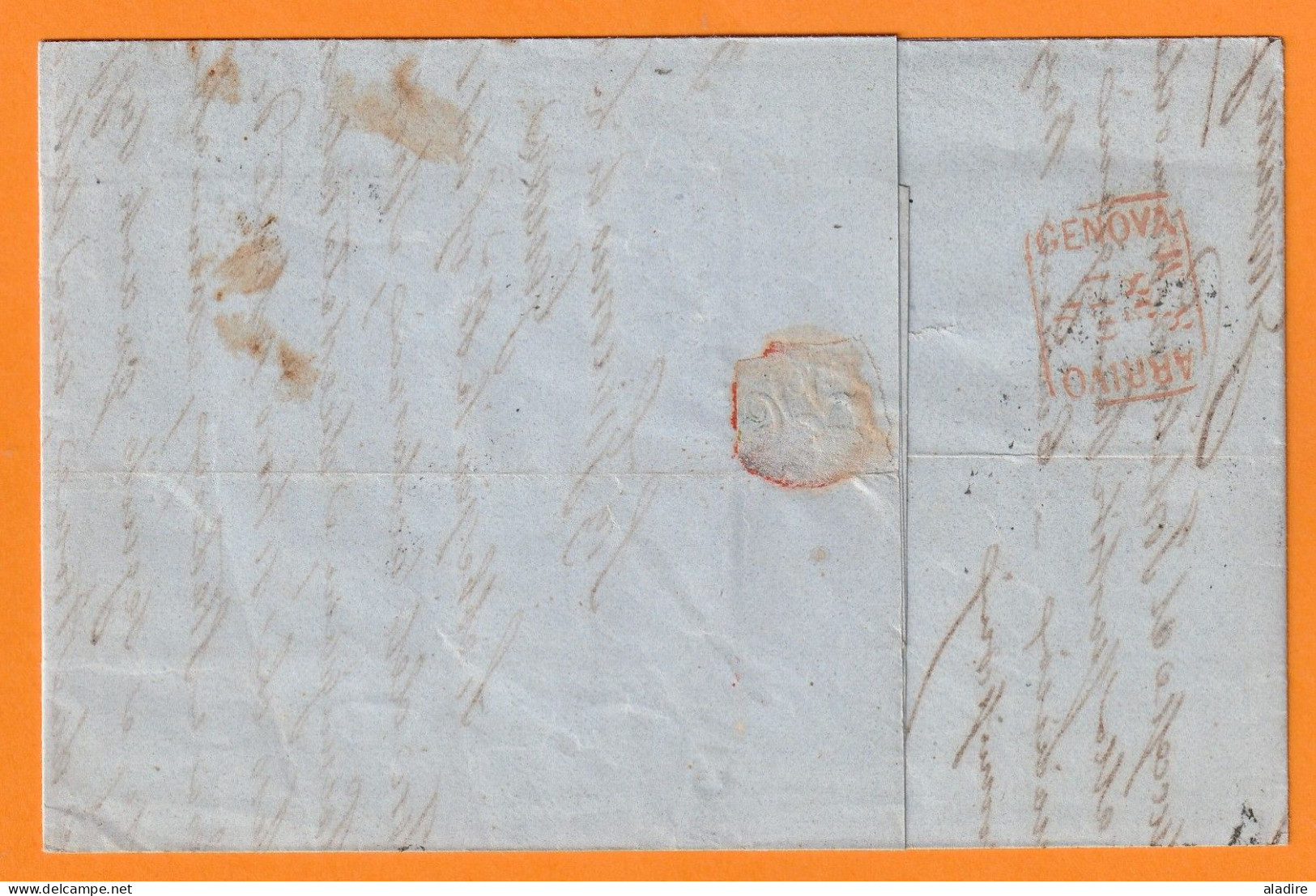 1858 - DA LIVORNO VIA DI MARE- Lettera Da Livorno A Genova - Lettre Maritime De Livourne à Gênes - Sardaigne