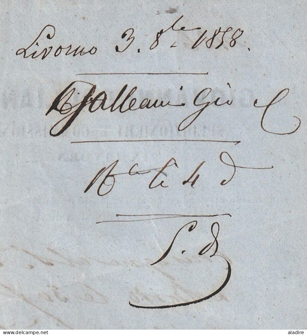 1858 - DA LIVORNO VIA DI MARE- Lettera Da Livorno A Genova - Lettre Maritime De Livourne à Gênes - Sardinië