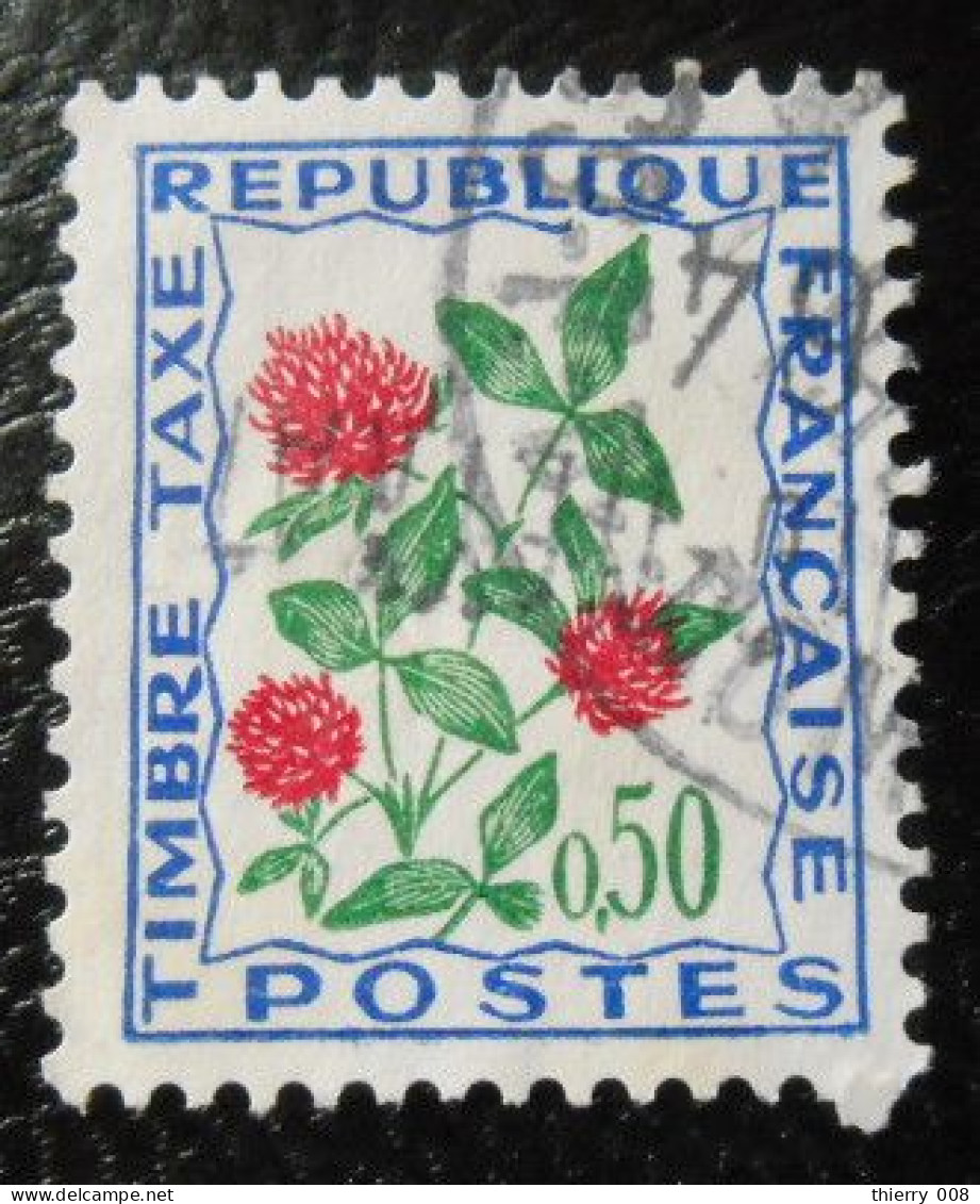 France Timbre  Taxe  101  Fleurs Des Champs  50c  Outremer Vert Et Rouge - 1960-.... Afgestempeld